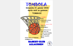 RÉSULTATS TOMBOLA DU CLUB DIMANCHE 21 JANVIER 2018