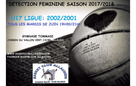 DETECTION U17 FILLES SAISON 2017-2018