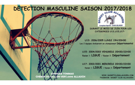 DETECTION U13-U15-U17 MASCULINS