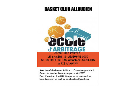 ECOLE D'ARBITRAGE SAISON 2020-2021