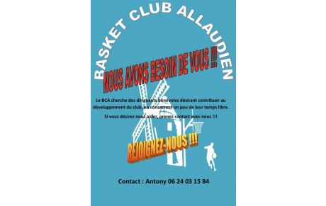 APPEL AUX BENEVOLES !!!