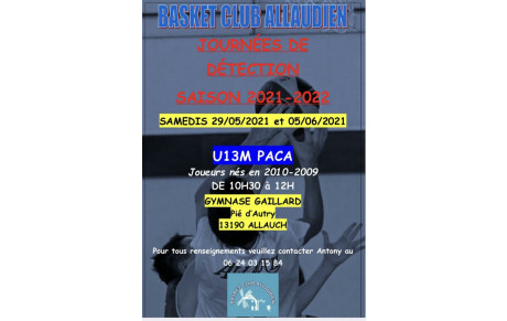 DETECTIONS U13M PACA SAISON 2021-2022