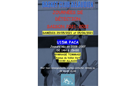 DETECTIONS U15M PACA SAISON 2021-2022